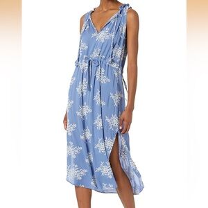 MISA Blue Floral Midi Dress